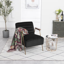 Load image into Gallery viewer, Woodford Black Velvet Accent Chair
