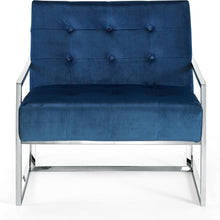 Load image into Gallery viewer, Alexis Navy Velvet Accent Chair