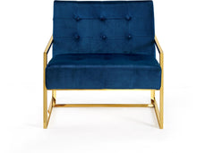 Load image into Gallery viewer, Pierre Navy Velvet Accent Chair