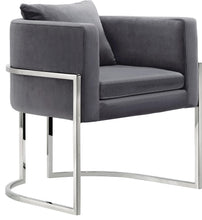 Load image into Gallery viewer, Pippa Grey Velvet Accent Chair