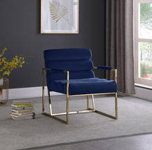 Load image into Gallery viewer, Wayne Navy Velvet Accent Chair