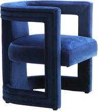 Load image into Gallery viewer, Blair Navy Velvet Accent Chair