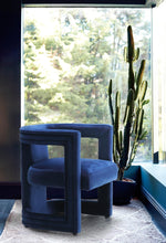 Load image into Gallery viewer, Blair Navy Velvet Accent Chair