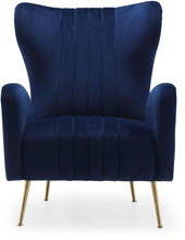 Load image into Gallery viewer, Opera Navy Velvet Accent Chair