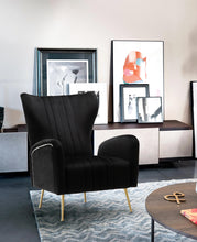 Load image into Gallery viewer, Opera Black Velvet Accent Chair
