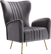 Load image into Gallery viewer, Opera Grey Velvet Accent Chair
