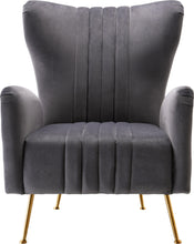 Load image into Gallery viewer, Opera Grey Velvet Accent Chair