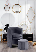Load image into Gallery viewer, Selena Grey Velvet Accent Chair and Ottoman Set