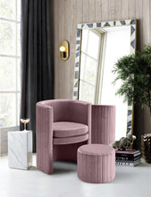 Load image into Gallery viewer, Selena Pink Velvet Accent Chair and Ottoman Set
