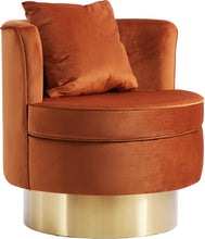 Load image into Gallery viewer, Kendra Cognac Velvet Accent Chair