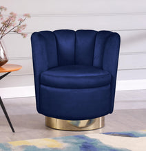Load image into Gallery viewer, Lily Navy Velvet Accent Chair