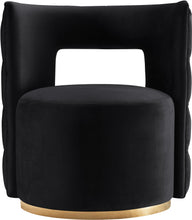 Load image into Gallery viewer, Theo Black Velvet Accent Chair