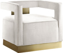 Load image into Gallery viewer, Armani Cream Velvet Accent Chair