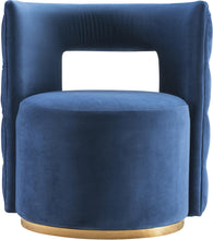 Load image into Gallery viewer, Theo Navy Velvet Accent Chair