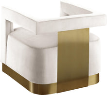Load image into Gallery viewer, Armani Cream Velvet Accent Chair