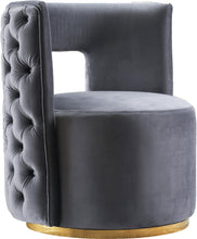 Load image into Gallery viewer, Theo Grey Velvet Accent Chair