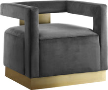 Load image into Gallery viewer, Armani Grey Velvet Accent Chair