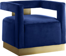 Load image into Gallery viewer, Armani Navy Velvet Accent Chair