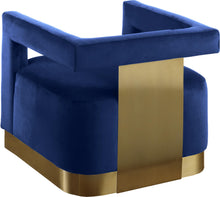 Load image into Gallery viewer, Armani Navy Velvet Accent Chair