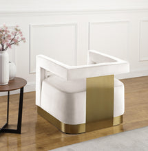 Load image into Gallery viewer, Armani Cream Velvet Accent Chair