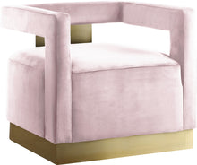 Load image into Gallery viewer, Armani Pink Velvet Accent Chair