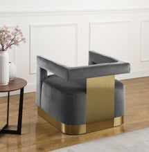 Load image into Gallery viewer, Armani Grey Velvet Accent Chair