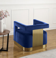 Load image into Gallery viewer, Armani Navy Velvet Accent Chair