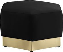 Load image into Gallery viewer, Marquis Black Velvet Ottoman