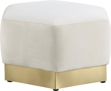 Load image into Gallery viewer, Marquis Cream Velvet Ottoman