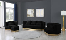 Load image into Gallery viewer, Marquis Black Velvet Ottoman