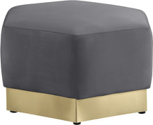 Load image into Gallery viewer, Marquis Grey Velvet Ottoman