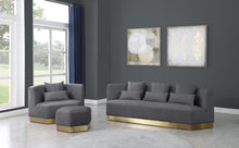Load image into Gallery viewer, Marquis Grey Velvet Ottoman