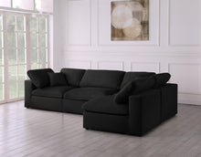 Load image into Gallery viewer, Serene Black Linen Fabric Deluxe Cloud Modular Sectional