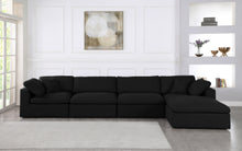Load image into Gallery viewer, Serene Black Linen Fabric Deluxe Cloud Modular Sectional