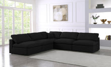 Load image into Gallery viewer, Serene Black Linen Fabric Deluxe Cloud Modular Sectional