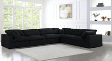 Load image into Gallery viewer, Serene Black Linen Fabric Deluxe Cloud Modular Sectional