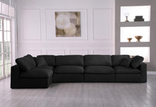 Load image into Gallery viewer, Serene Black Linen Fabric Deluxe Cloud Modular Sectional