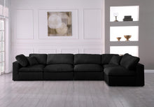 Load image into Gallery viewer, Serene Black Linen Fabric Deluxe Cloud Modular Sectional