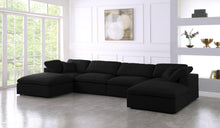 Load image into Gallery viewer, Serene Black Linen Fabric Deluxe Cloud Modular Sectional