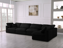 Load image into Gallery viewer, Serene Black Linen Fabric Deluxe Cloud Modular Sectional