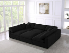 Load image into Gallery viewer, Serene Black Linen Fabric Deluxe Cloud Modular Sectional