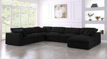 Load image into Gallery viewer, Serene Black Linen Fabric Deluxe Cloud Modular Sectional