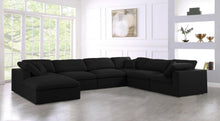 Load image into Gallery viewer, Serene Black Linen Fabric Deluxe Cloud Modular Sectional