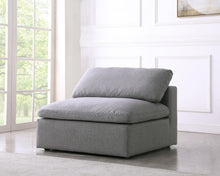 Load image into Gallery viewer, Serene Grey Linen Fabric Deluxe Cloud Armless Chair
