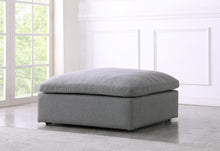 Load image into Gallery viewer, Serene Grey Linen Fabric Deluxe Cloud Ottoman