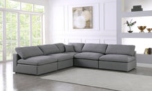 Load image into Gallery viewer, Serene Grey Linen Fabric Deluxe Cloud Modular Sectional