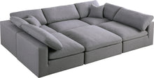 Load image into Gallery viewer, Serene Grey Linen Fabric Deluxe Cloud Modular Sectional