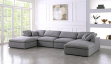 Load image into Gallery viewer, Serene Grey Linen Fabric Deluxe Cloud Modular Sectional