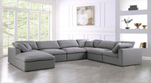 Load image into Gallery viewer, Serene Grey Linen Fabric Deluxe Cloud Modular Sectional