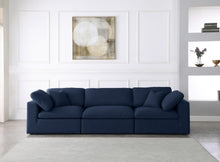 Load image into Gallery viewer, Serene Navy Linen Fabric Deluxe Cloud Modular Sofa